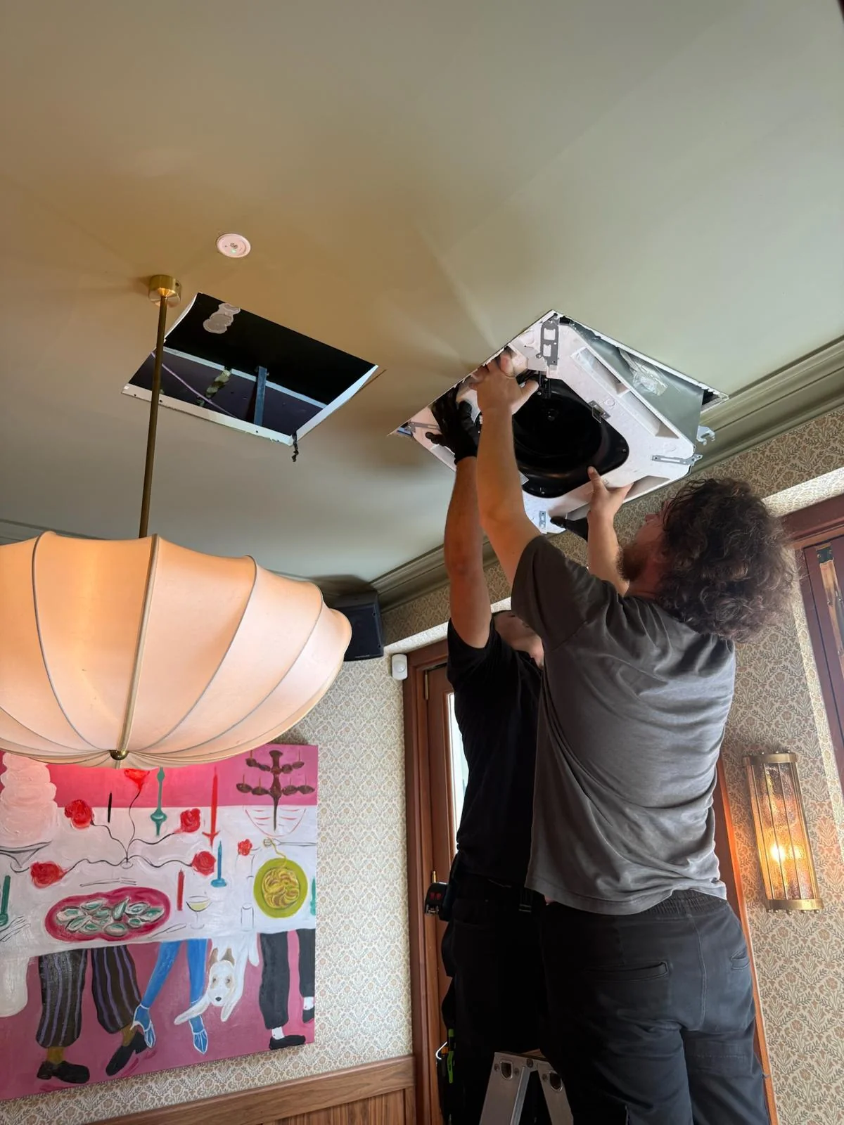 Offbridge maintenance work in a hospitality venue